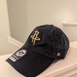 Houston Rockets Black Cap with Gold Logo